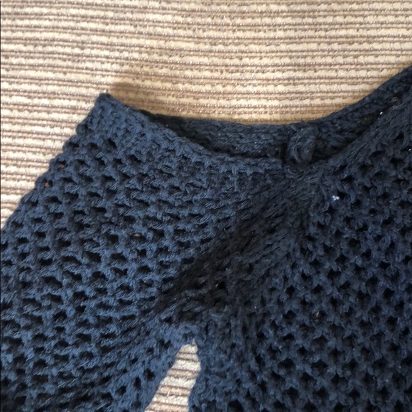 Black crochet open shoulder LF sweater - Picture 2 of 2